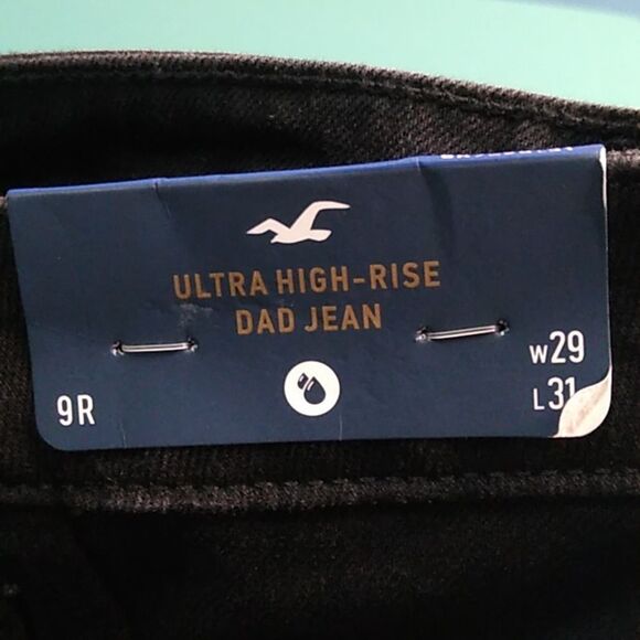 NWT Hollister Ultra High-Rise Dad Jeans in Dark Charcoal/Black - Picture 10 of 10